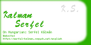 kalman serfel business card