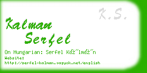 kalman serfel business card